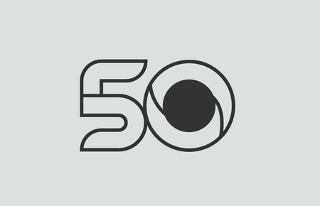 black and white number 50 logo design suitable for a company or businessのイラスト素材