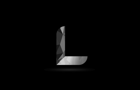 black and white alphabet letter l logo design suitable for a company or businessのイラスト素材