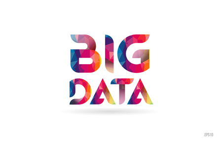 big data colored rainbow word text suitable for card, brochure or typography logo designのイラスト素材
