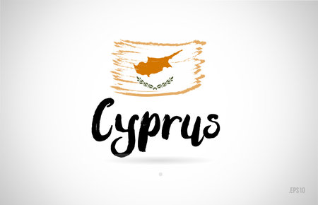 cyprus country flag concept with grunge design suitable for a logo icon designのイラスト素材