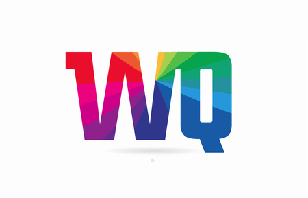 alphabet letter wq w q logo combination design with rainbow colors suitable for a company or businessのイラスト素材