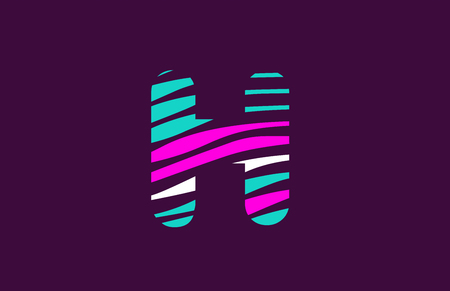 design of alphabet letter h with lines stripe as a logo for a company or businessのイラスト素材