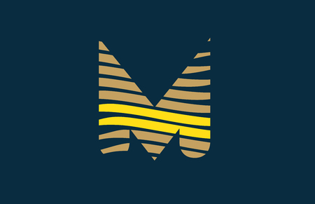 design of alphabet letter m with lines stripe as a logo for a company or businessのイラスト素材