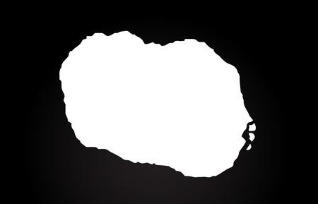 Cook Islands black and white country border map logo design. Black backgroundのイラスト素材