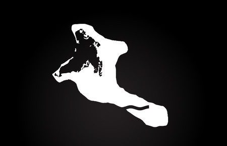 Kiribati black and white country border map logo design. Black backgroundのイラスト素材