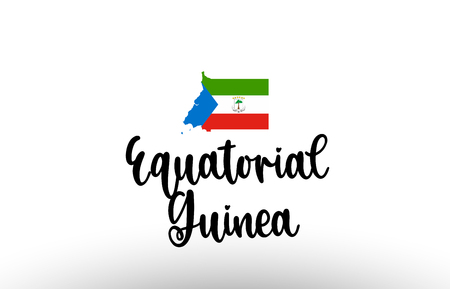 Equatorial Guinea country big text with flag inside map suitable for a logo icon designのイラスト素材