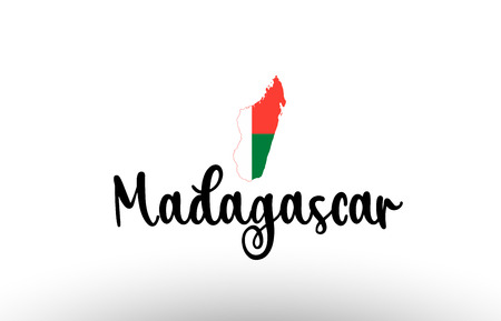Madagascar country big text with flag inside map suitable for a logo icon designのイラスト素材