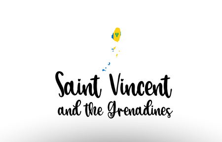 Saint Vincent and the Grenadines country big text with flag inside map suitable for a logo icon designのイラスト素材