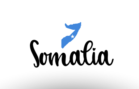 Somalia country big text with flag inside map suitable for a logo icon designのイラスト素材