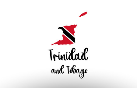 Trinidad and Tobago country big text with flag inside map suitable for a logo icon designのイラスト素材