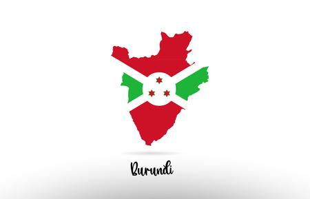 Burundi country flag inside country border map design suitable for a logo icon designのイラスト素材