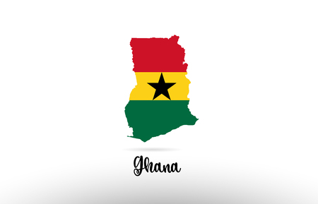 Ghana country flag inside country border map design suitable for a logo icon designのイラスト素材