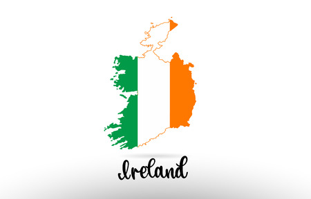 Ireland country flag inside country border map design suitable for a logo icon designのイラスト素材