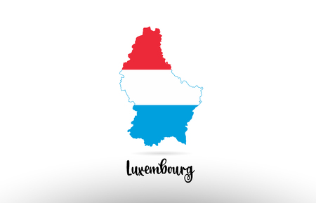 Luxembourg country flag inside country border map design suitable for a logo icon designのイラスト素材