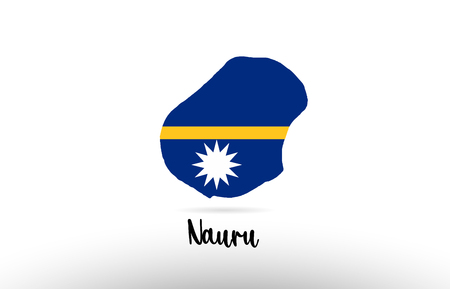 Nauru country flag inside country border map design suitable for a logo icon designのイラスト素材
