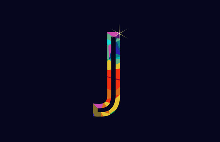 colored rainbow alphabet letter J logo design suitable for a company or businessのイラスト素材