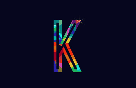 colored rainbow alphabet letter K logo design suitable for a company or businessのイラスト素材