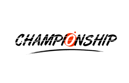 championship text word on white background with red circle suitable for card icon or typography logo designのイラスト素材