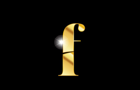 gold golden metal metallic alphabet letter f logo icon design for a company or businessのイラスト素材