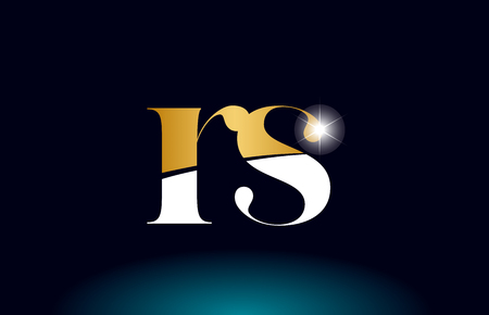 gold golden alphabet letter rs r s logo icon combination design suitable for a company or businessのイラスト素材