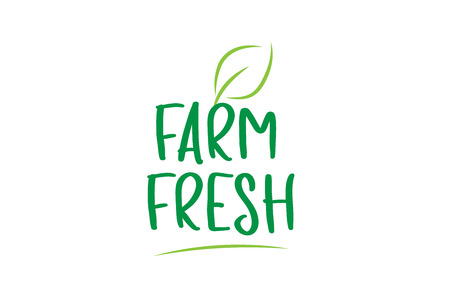 farm fresh green word text with leaf suitable for icon, badge or typography logo designのイラスト素材
