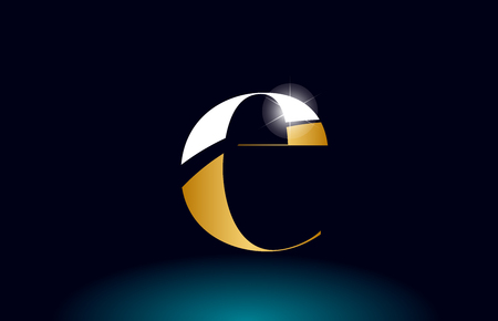 gold golden alphabet letter e logo icon design suitable for a company or businessのイラスト素材