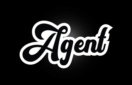 Agent hand written word text for typography iocn design in black and white color. Can be used for a logo, branding or cardのイラスト素材