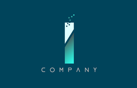 blue alphabet letter I logo design suitable for a company or businessのイラスト素材