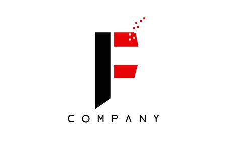 red black alphabet letter F logo design suitable for a company or businessのイラスト素材
