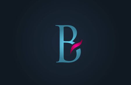 blue pink alphabet letter B logo design suitable for a company or businessのイラスト素材