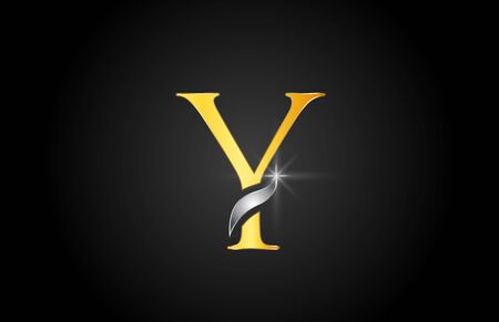 yellow gold alphabet letter Y logo design suitable for a company or businessのイラスト素材