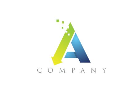 A blue green alphabet letter logo icon design suitable for a company or businessのイラスト素材