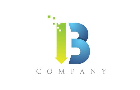 B blue green alphabet letter logo icon design suitable for a company or businessのイラスト素材