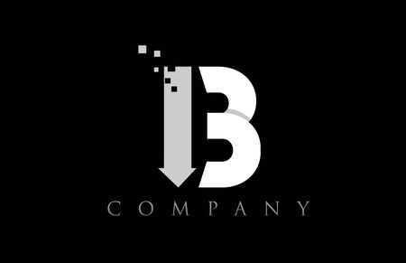 B white black alphabet letter logo icon design suitable for a company or businessのイラスト素材