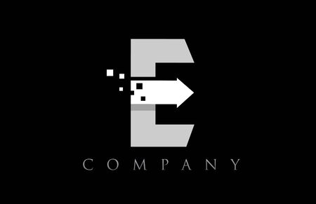 E white black alphabet letter logo icon design suitable for a company or businessのイラスト素材