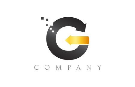 G black yellow gold alphabet letter logo icon design suitable for a company or businessのイラスト素材