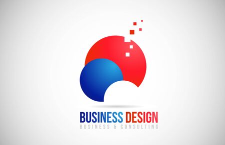 Consulting business logo icon design with red and blue circle. Corporate identity logotypeのイラスト素材