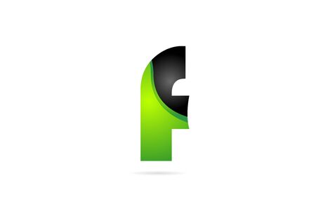 alphabet letter f black green for company icon design. Suitable for a brand or businessのイラスト素材
