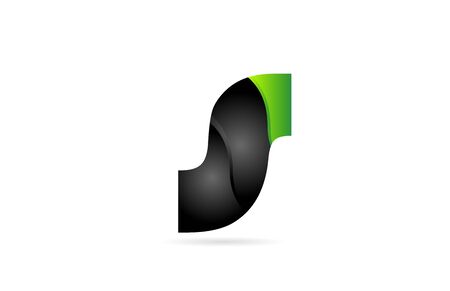 alphabet letter s black green for company icon design. Suitable for a brand or businessのイラスト素材