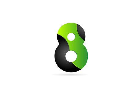 8 black number green for company icon design. Suitable for a brand or businessのイラスト素材