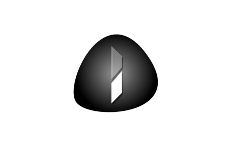 I alphabet letter  for company icon design in black and white. Suitable for a corporate or businessのイラスト素材