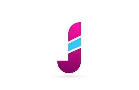 letter J alphabet for company icon design in pink blue color. Suitable for a corporate or business designのイラスト素材