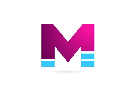 letter M alphabet for company icon design in pink blue color. Suitable for a corporate or business designのイラスト素材