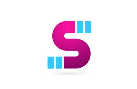 letter S alphabet for company icon design in pink blue color. Suitable for a corporate or business designのイラスト素材