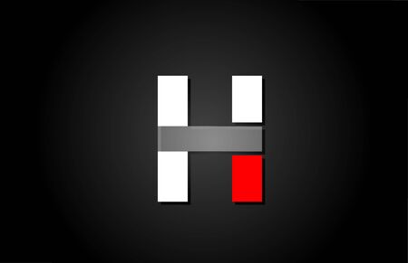 red white black H alphabet letter for company icon design. Suitable for a corporate or businessのイラスト素材
