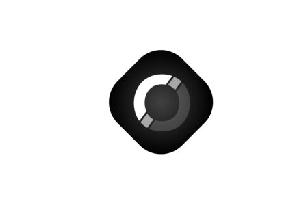 O alphabet letter logo black and white on rhombus shape design icon for company. Suitable as a logotypeのイラスト素材