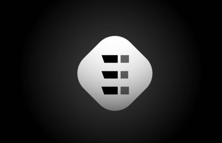 alphabet black white E letter logo shape icon for company design. Logotype conceptのイラスト素材