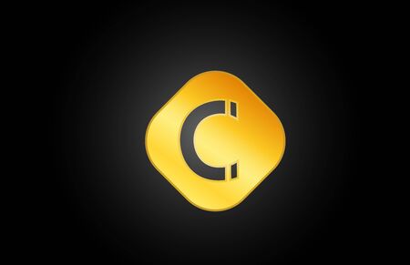 gold or golden C letter icon alphabet logo shape for business design. Luxury logotype conceptのイラスト素材