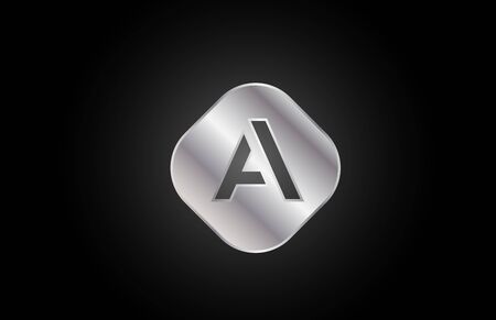 silver metal A grey letter icon alphabet logo shape for business design. Corporate logotype conceptのイラスト素材