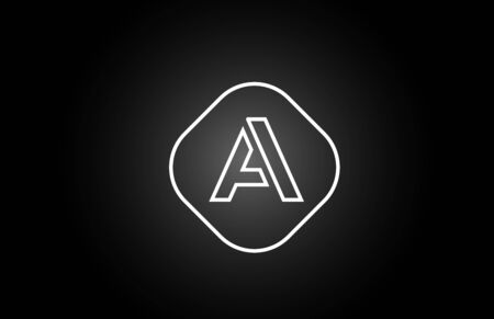 white black A line letter icon alphabet logo shape for company design. Corporate logotype conceptのイラスト素材
